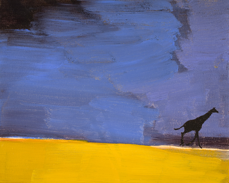 Giraffe Landscape No. 4 · 2002 · oil on canvas · 8 × 10″