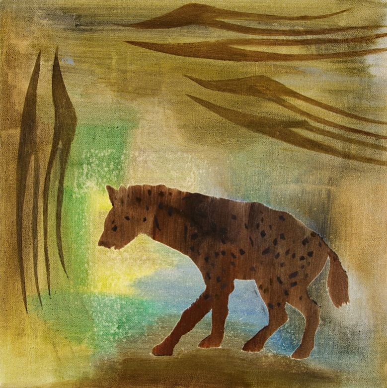 Spotted Hyena #1 · 2005 · Oil on canvas · 12 × 12″
